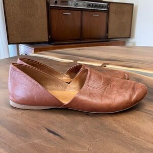 Miz Mooz Brown Leather D'Orsay Flats size 8